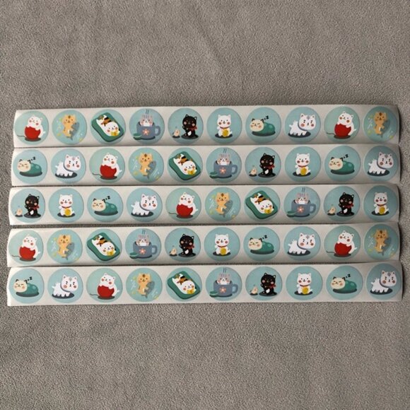 200 One Inch Stickers ~ Animal Theme ~ Owl Kawaii Asian Cat Wild Animals - Picture 3 of 9